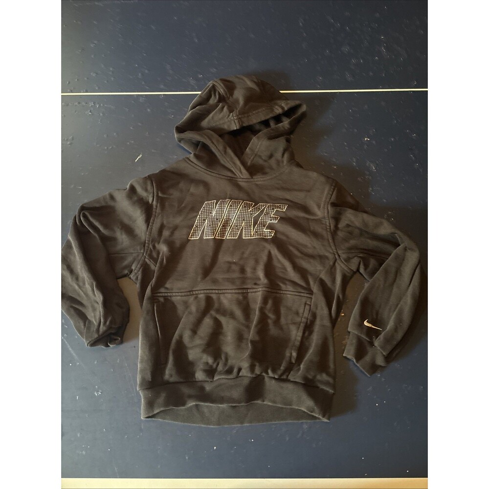 Nike Boys Black Graphic Pullover Hoodie Sweatshirt Youth Size Medium
